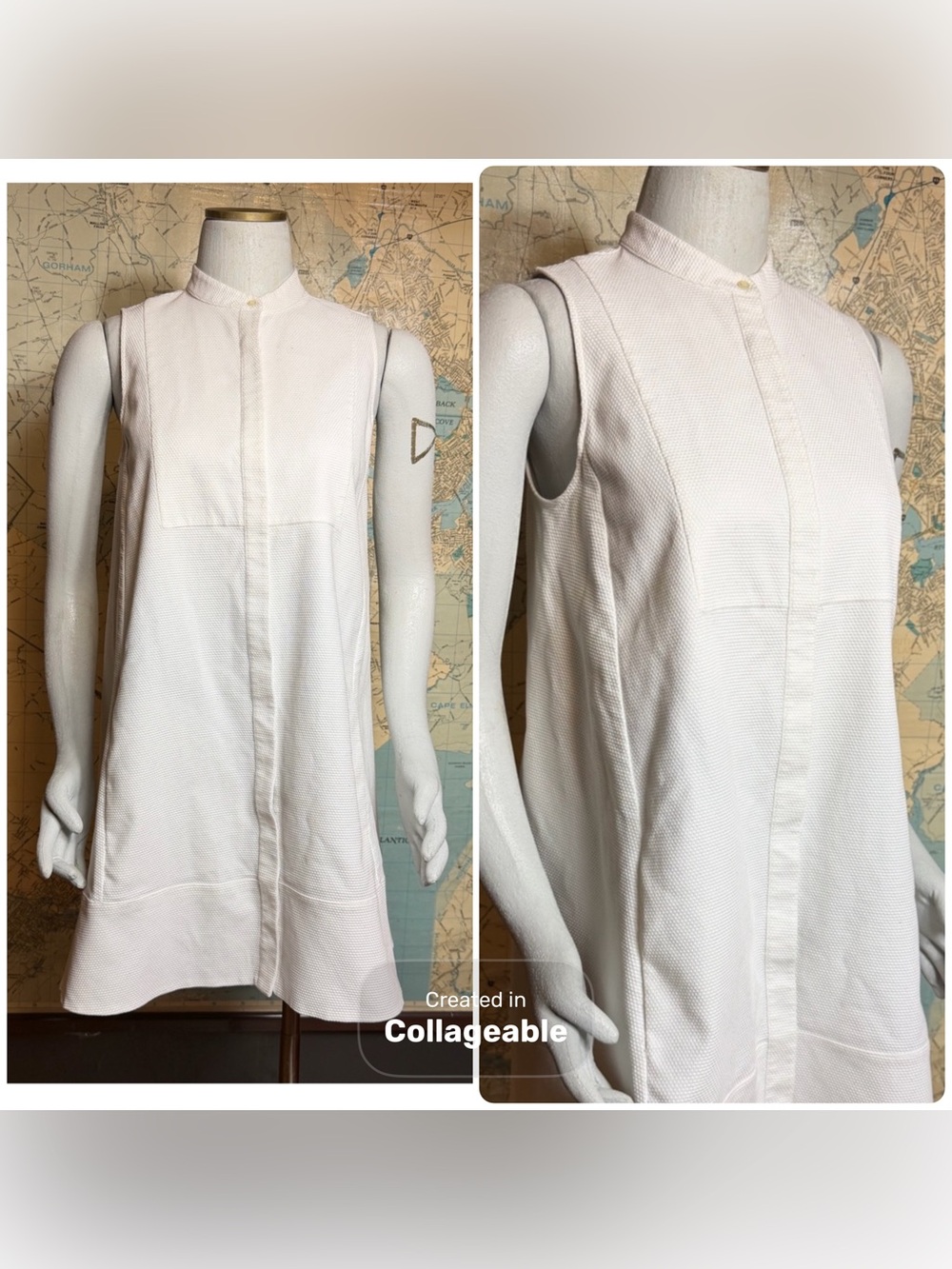 & Other Stories White Sleeveless Shift Dress